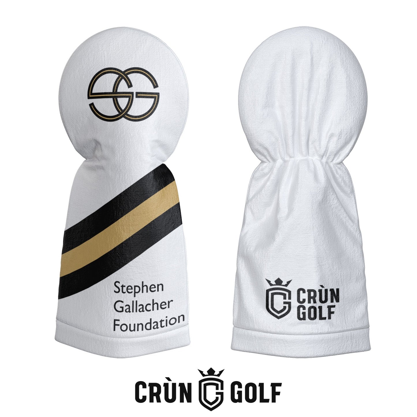 Stephen Gallacher Foundation Striped Headcover - White / Black / Gold