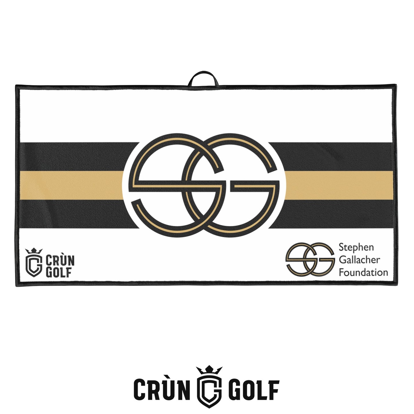 Stephen Gallacher Foundation SG Striped Towel - White / Black / Gold