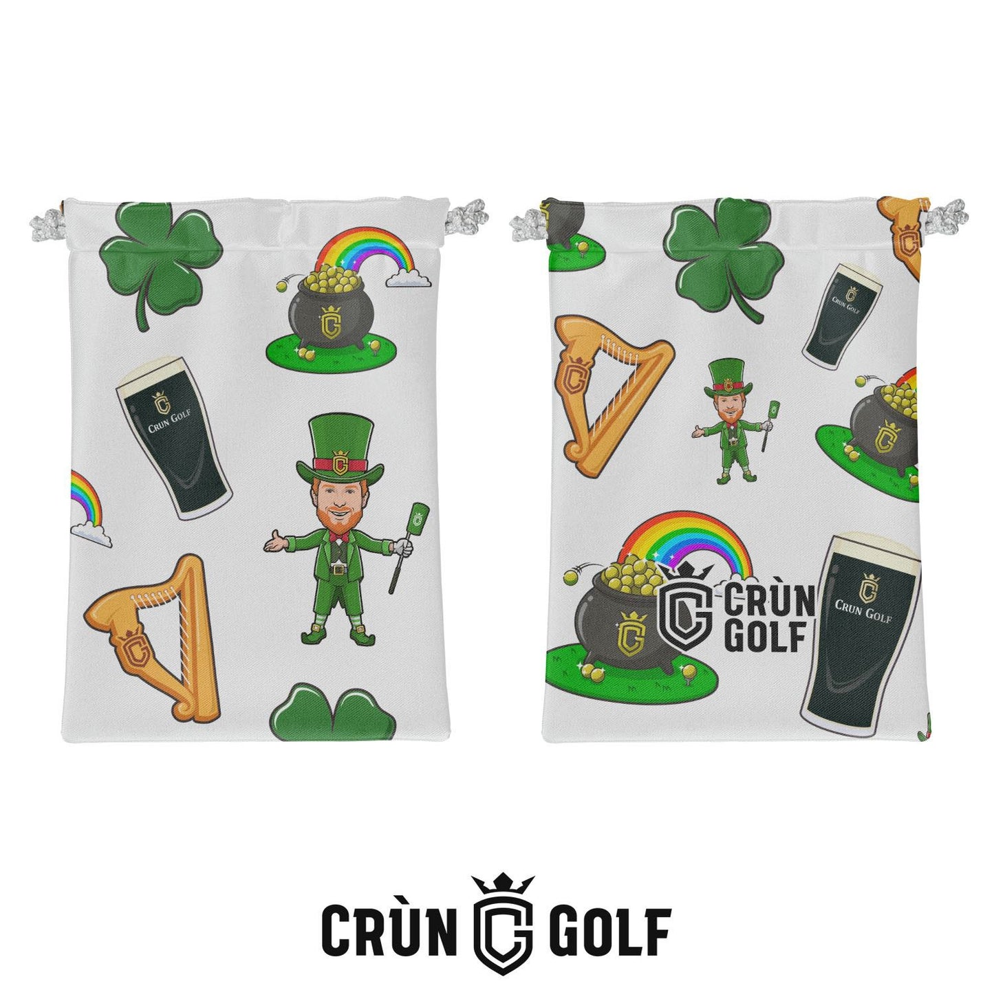 St Patrick's Day Valuables Pouch - White