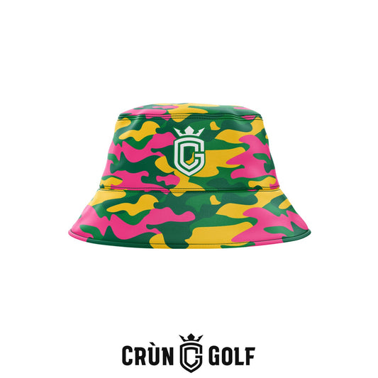 Georgia Reversible Camo Bucket Hat  - Green/Yellow/Pink + Green/Yellow