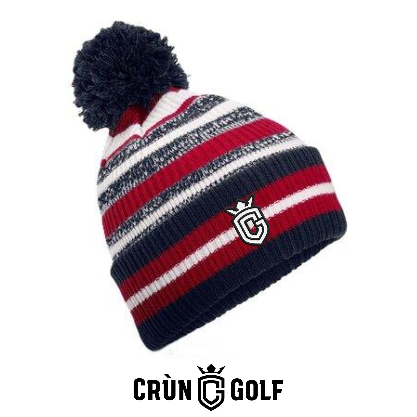 Crùn Striped Winter Bobble Hat