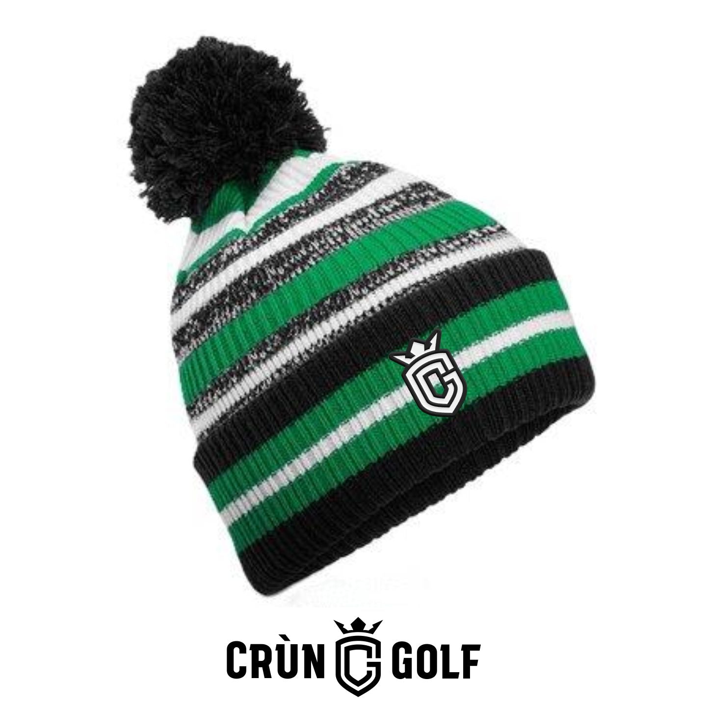 Crùn Striped Winter Bobble Hat