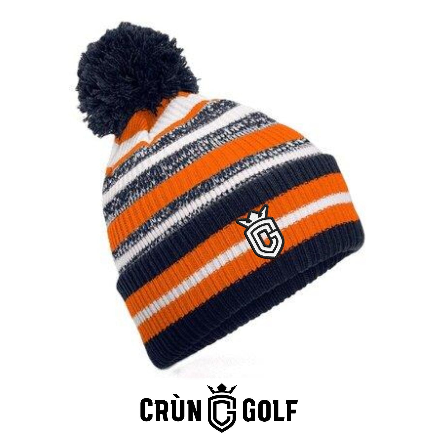 Crùn Striped Winter Bobble Hat