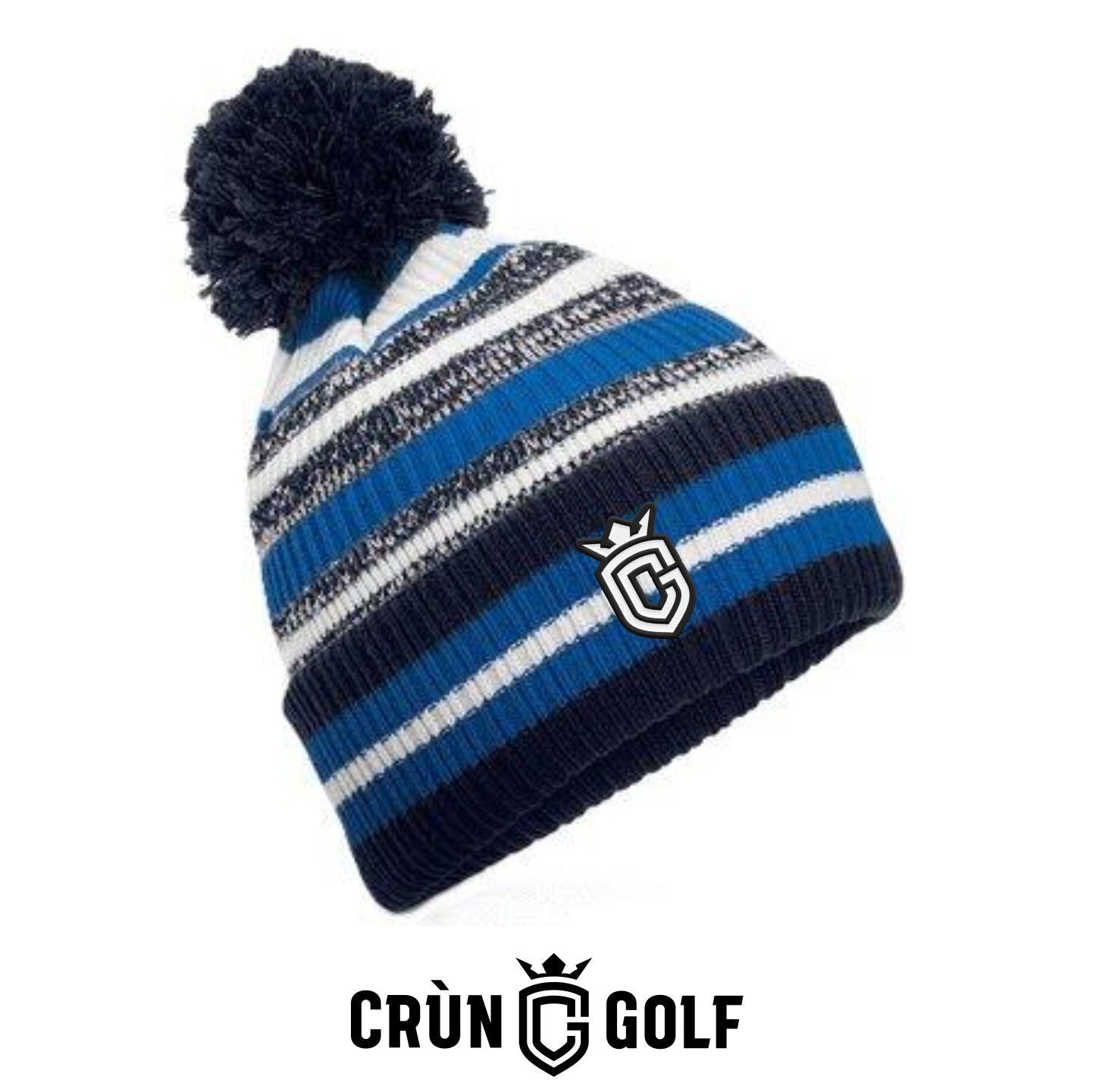 Crùn Striped Winter Bobble Hat