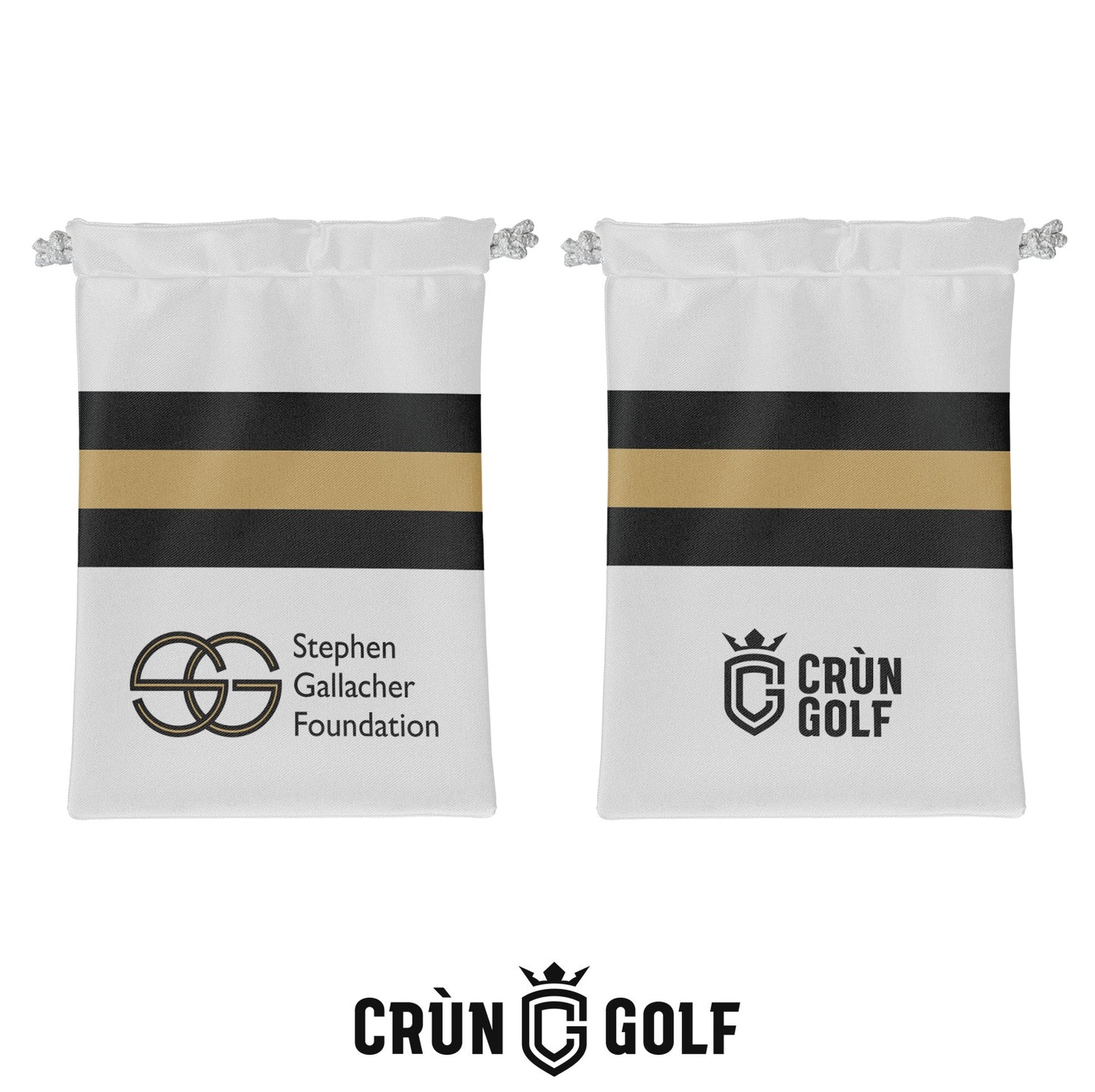 Stephen Gallacher Foundation Striped Valuables Pouch - White / Black / Gold