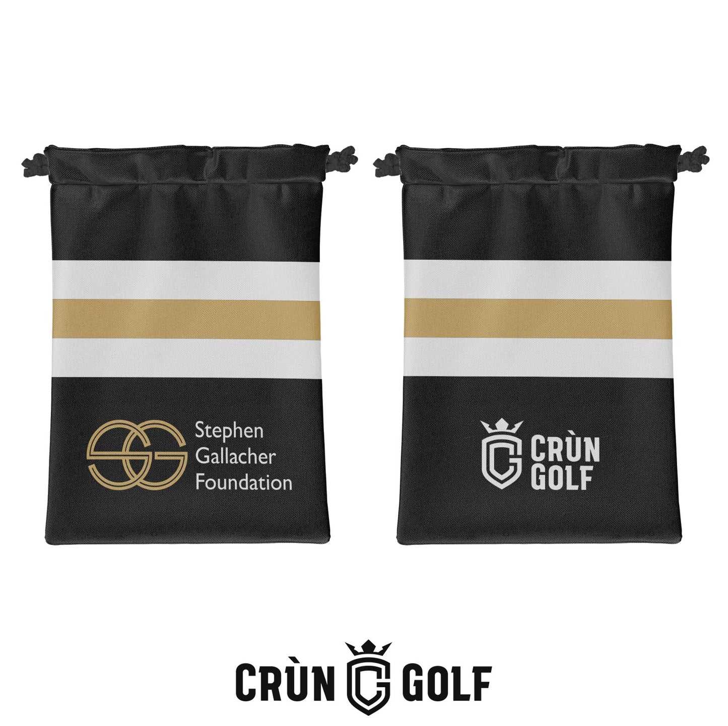 Stephen Gallacher Foundation Striped Valuables Pouch - Black / White / Gold